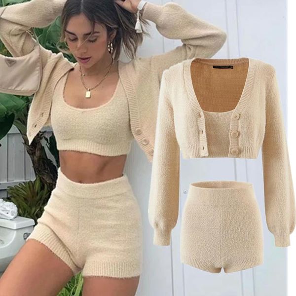 women's tracksuits elmsk shorts women ins fashion blogger vintage knitted cardigan swaeter short camisole and knittedbermuda sets, Gray
women's tracksuits elmsk shorts women ins fashion blogger vintage knitted cardigan swaeter short camisole and knittedbermuda sets, Gray