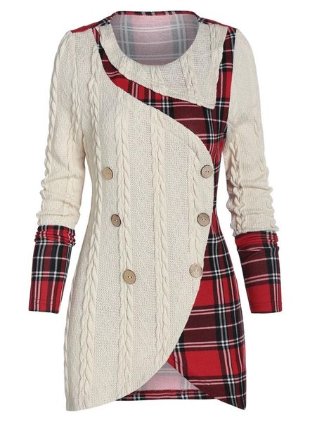 women's sweaters wipalo women fashion oversized tartan panel mock button asymmetric knit sweater autumn vintage casual long pullovers j, White;black
women's sweaters wipalo women fashion oversized tartan panel mock button asymmetric knit sweater autumn vintage casual long pullovers j, White;black