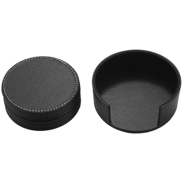 mats & pads set of 6 leather drink coasters round cup mat pad for home and kitchen use black
mats & pads set of 6 leather drink coasters round cup mat pad for home and kitchen use black