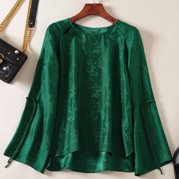 women's blouses & shirts chinese style women vintage shirt elegant long sleeve lady green loose female real silk asymmetrical blouse, White
women's blouses & shirts chinese style women vintage shirt elegant long sleeve lady green loose female real silk asymmetrical blouse, White