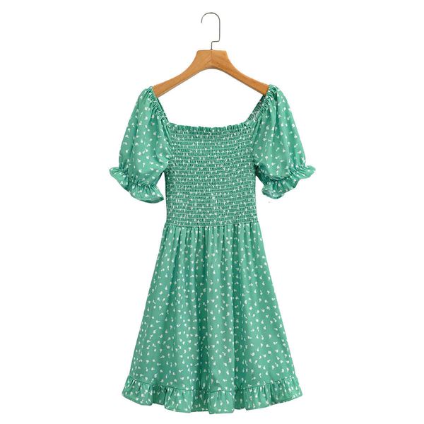skirts women square neck short sleeve green floral pleated waist puff sleeves dress vintage slim vacation chic female mini dresses, Black
skirts women square neck short sleeve green floral pleated waist puff sleeves dress vintage slim vacation chic female mini dresses, Black