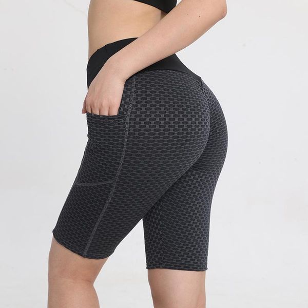 women honeycomb fitness pants peach hip high waist push up length tight jacquard shorts women's leggings, Black
women honeycomb fitness pants peach hip high waist push up length tight jacquard shorts women's leggings, Black