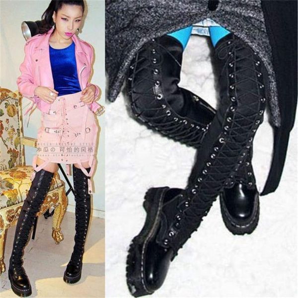 boots women lace up high platform over knee thigh chunky oxfords punk creepers cosplay round toe stretchy booties gothic, Black
boots women lace up high platform over knee thigh chunky oxfords punk creepers cosplay round toe stretchy booties gothic, Black
