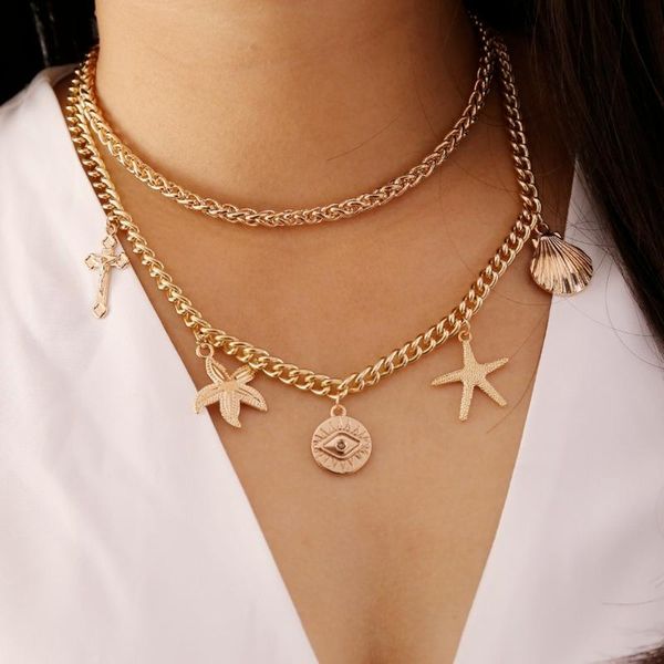 evil eye necklace for women 2021 boho aesthetic cross vintage accessories jewelry starfish scallop layered clavicle chain choker chokers, Golden;silver
evil eye necklace for women 2021 boho aesthetic cross vintage accessories jewelry starfish scallop layered clavicle chain choker chokers, Golden;silver