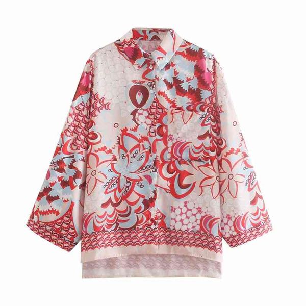 women's blouses & shirts women fashion flower print 2021 summer za oversize girls stylish blouse loose shorts sets chic red suits, White
women's blouses & shirts women fashion flower print 2021 summer za oversize girls stylish blouse loose shorts sets chic red suits, White
