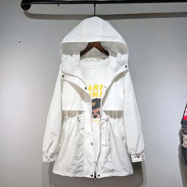 women's trench coats 2021 spring autumn coat casual long sleeve hooded windbreaker female solid pockets overcoat outerwear r841, Tan;black
women's trench coats 2021 spring autumn coat casual long sleeve hooded windbreaker female solid pockets overcoat outerwear r841, Tan;black