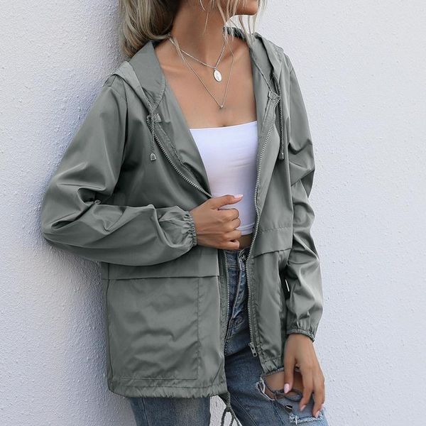 women's trench coats women jacket autumn streetwear tactical waterproof female basic zipper coat ladys solid color long sleeve casual c, Tan;black