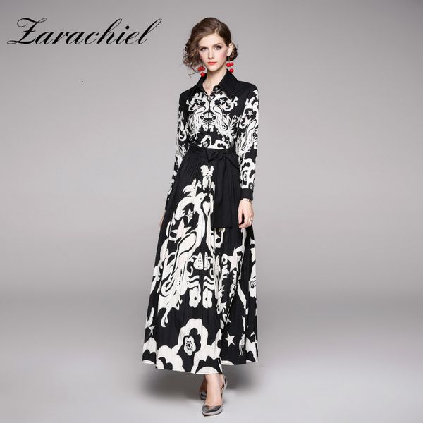 dresses fashion designer autumn winter maxi women's sleeve bow tie collar vintage printed elegant pleated long, Black;gray
dresses fashion designer autumn winter maxi women's sleeve bow tie collar vintage printed elegant pleated long, Black;gray