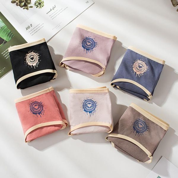 women's panties cartoon underpants printed cotton solid color underwear breathable middle waist women soft and close fitting, Black;pink
women's panties cartoon underpants printed cotton solid color underwear breathable middle waist women soft and close fitting, Black;pink