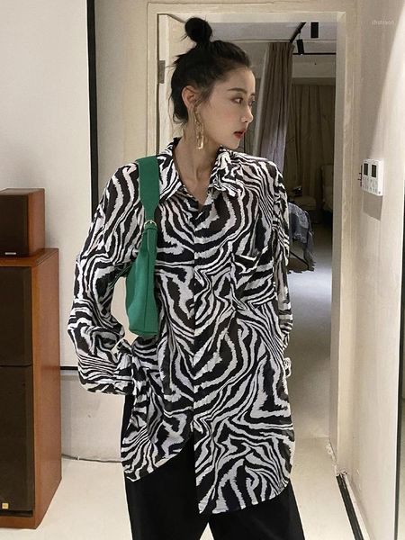 fall korean fashion women's shirt lightweight long sleeve zebra print sunscreen blouse blouses & shirts, White
fall korean fashion women's shirt lightweight long sleeve zebra print sunscreen blouse blouses & shirts, White