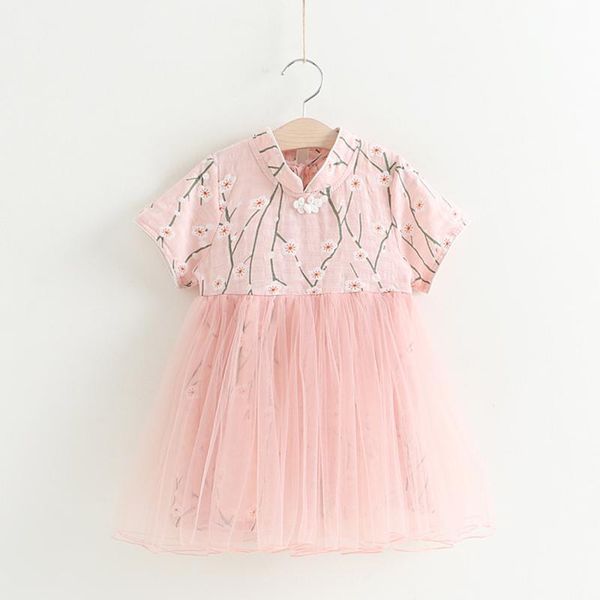 girl's dresses girls floral princess chinese style dress 2021 summer baby girl clothes children cotton voile clothing kids button, Red;yellow
girl's dresses girls floral princess chinese style dress 2021 summer baby girl clothes children cotton voile clothing kids button, Red;yellow