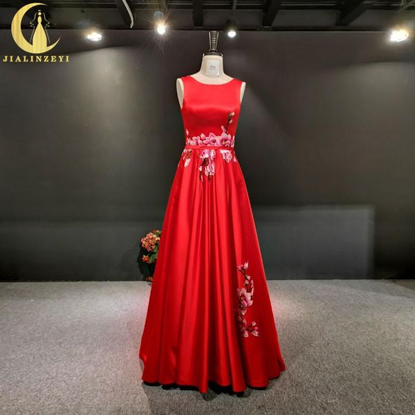 party dresses jialinzeyi real picture red satin with embroidery floor length v back formal dress evening, White;black
party dresses jialinzeyi real picture red satin with embroidery floor length v back formal dress evening, White;black