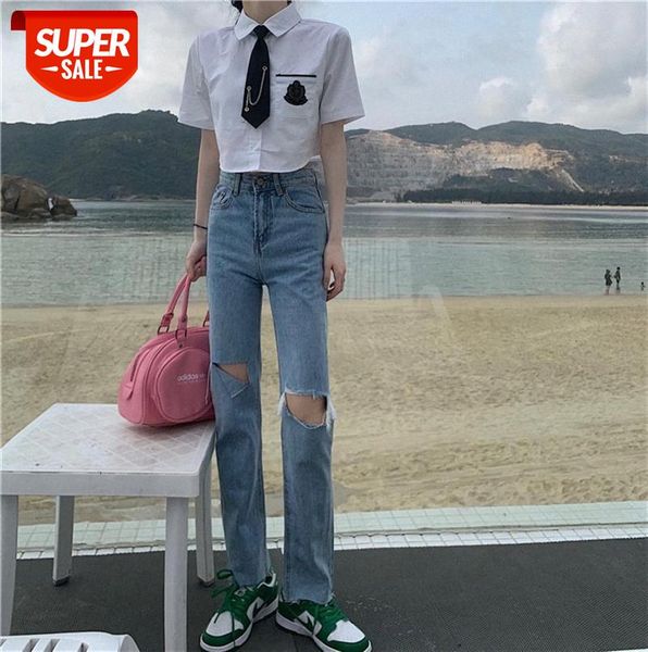 ins high-waisted, loose-fitting, slim-fitting, all-match nine-point straight-leg ripped jeans #g890, Black;gray
ins high-waisted, loose-fitting, slim-fitting, all-match nine-point straight-leg ripped jeans #g890, Black;gray