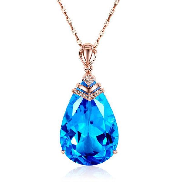 rose gold necklace blue sapphire pendant female z chalcedony jewelry necklaces, Silver
rose gold necklace blue sapphire pendant female z chalcedony jewelry necklaces, Silver