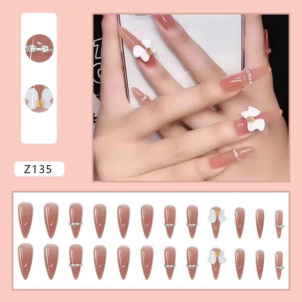 false nails 24pcs fake nude pink 3d bow nail art sweet style glue type removable pointed long paragraph full cover artificial manicure, Red;gold
false nails 24pcs fake nude pink 3d bow nail art sweet style glue type removable pointed long paragraph full cover artificial manicure, Red;gold