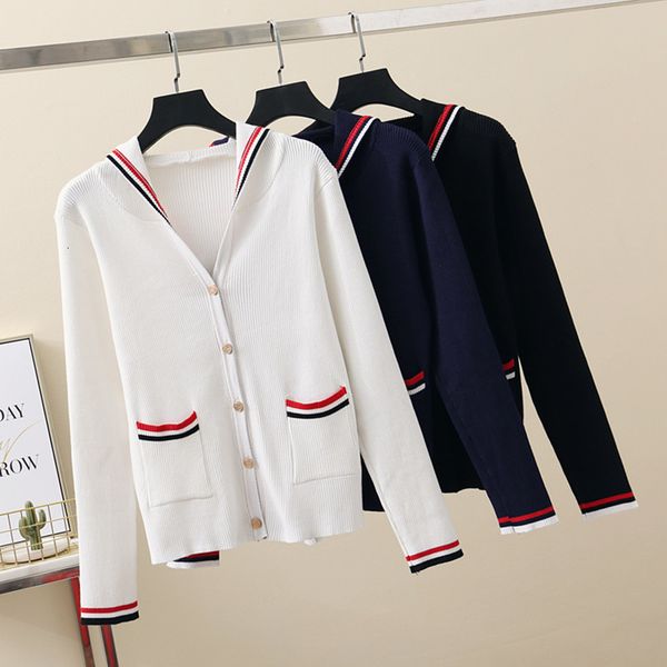 sweaters autumn striped knitted jackets women causal v-neck single-breasted hooded female slim pocket cardigan sweater, White;black
sweaters autumn striped knitted jackets women causal v-neck single-breasted hooded female slim pocket cardigan sweater, White;black
