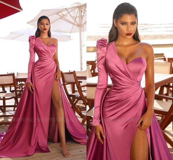 elegant one shoulder sweetheart pleats long evening dresses high thigh slit floor length party prom gowns robe de soriee custom made bc5462, Black;red
elegant one shoulder sweetheart pleats long evening dresses high thigh slit floor length party prom gowns robe de soriee custom made bc5462, Black;red