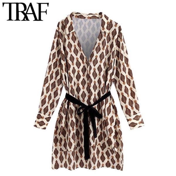women fashion with velvet belt printed oversized blouses vintage long sleeve side vents female shirts chic women's, White
women fashion with velvet belt printed oversized blouses vintage long sleeve side vents female shirts chic women's, White