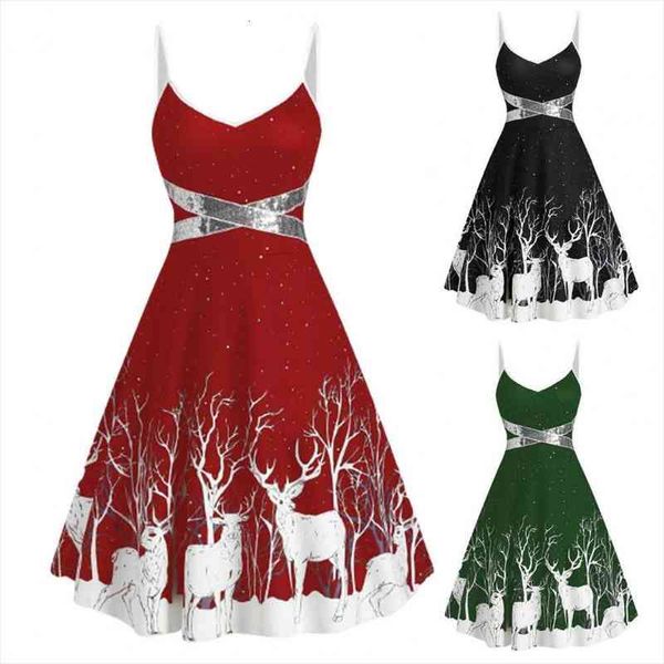 70% sell dress adjustable comfortable to wear elk print spaghetti straps sleeveless dress for christmas, Black;gray
70% sell dress adjustable comfortable to wear elk print spaghetti straps sleeveless dress for christmas, Black;gray