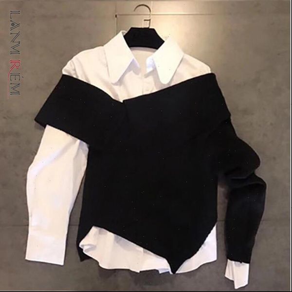 lanmrem spring and summer korean womens shirt styles girls clothing turn down collar full sleeves knitting fake two sweatshirt, White
lanmrem spring and summer korean womens shirt styles girls clothing turn down collar full sleeves knitting fake two sweatshirt, White