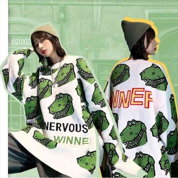 streetwear oversize female pullover kawaii crocodile embroidery hip hop knit women sweater winter loose woman clothing, White;black
streetwear oversize female pullover kawaii crocodile embroidery hip hop knit women sweater winter loose woman clothing, White;black