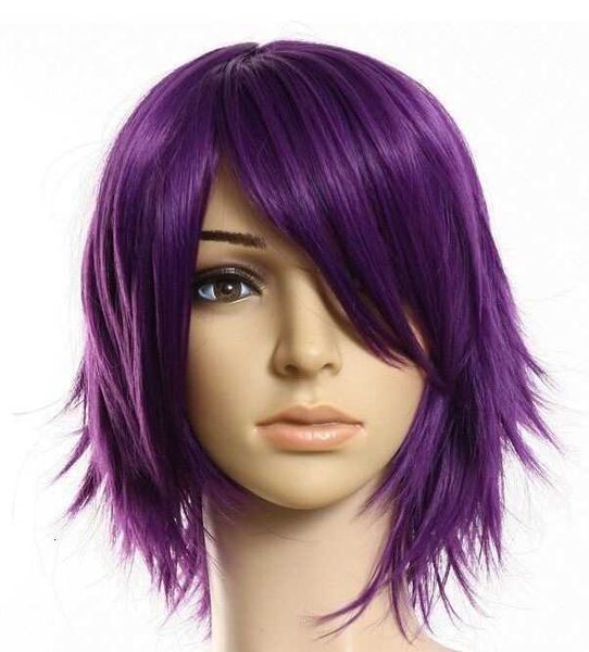 wig purple layer anti warping short hair high temperature silk animation cos wig cosplay, Black
wig purple layer anti warping short hair high temperature silk animation cos wig cosplay, Black