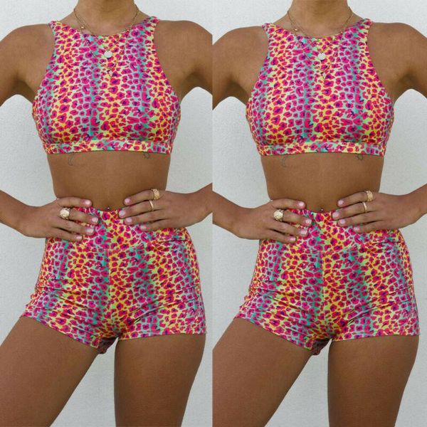 women's swimwear 2021 summer 2pcs womens yoga set workout gym pants shorts leopard fitness sports wear suit, White;black
women's swimwear 2021 summer 2pcs womens yoga set workout gym pants shorts leopard fitness sports wear suit, White;black