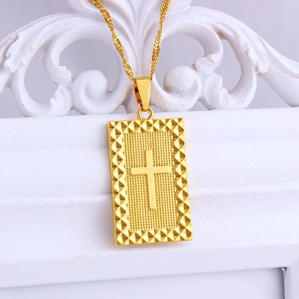 pendants christian cross golden geometric rectangular necklace pendant female men's religious jewelry, Black
pendants christian cross golden geometric rectangular necklace pendant female men's religious jewelry, Black