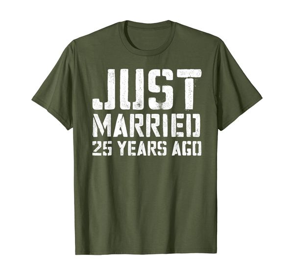 just married 25 years ago t-shirt wedding anniversary gift t-shirt, White;black
just married 25 years ago t-shirt wedding anniversary gift t-shirt, White;black