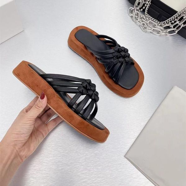 slippers thick bottom slides women leather mixed colors shoes weave design chunky mules designer woman shoe, Black
slippers thick bottom slides women leather mixed colors shoes weave design chunky mules designer woman shoe, Black