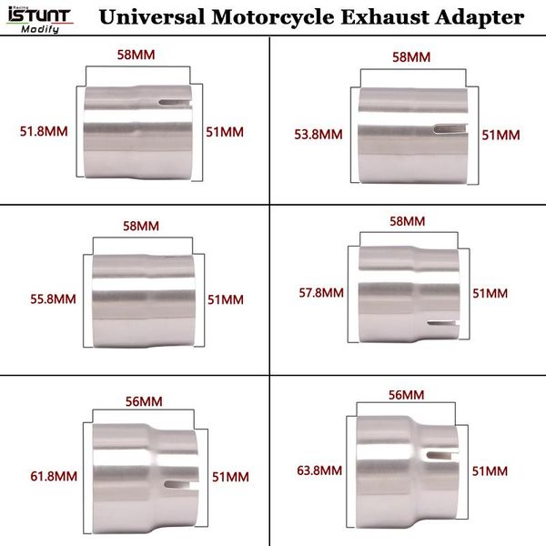 motorcycle exhaust system universal adapter escape connection reducer muffler stainless steel 51mm verandering 52mm 54mm 56mm 58mm 62mm
motorcycle exhaust system universal adapter escape connection reducer muffler stainless steel 51mm verandering 52mm 54mm 56mm 58mm 62mm