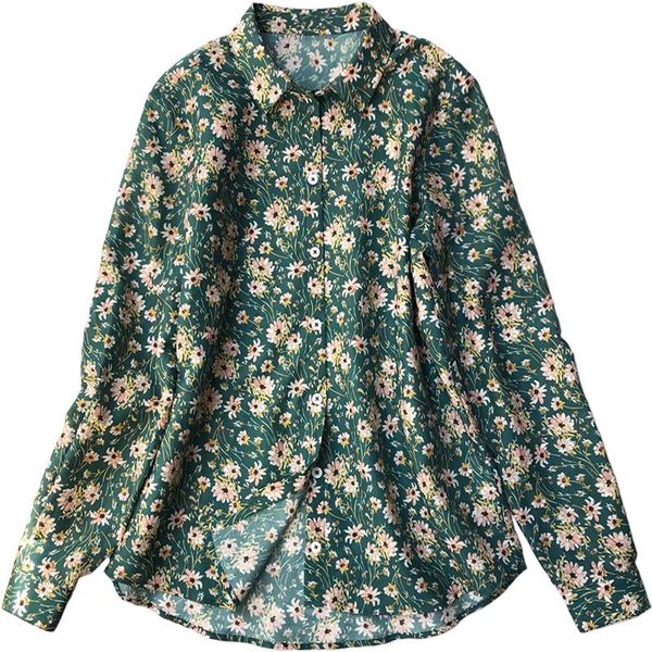 women's blouses & shirts brand fashion women high-end luxury vintage fresh daisy print light silk cotton loose long-sleeved shirt top, White
women's blouses & shirts brand fashion women high-end luxury vintage fresh daisy print light silk cotton loose long-sleeved shirt top, White