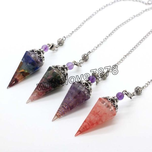 7 chakra healing crystal pendant charms for dowsing divination charm natural chip stone pointed orgon pendulum pendulo energy spiritual, Bronze;silver
7 chakra healing crystal pendant charms for dowsing divination charm natural chip stone pointed orgon pendulum pendulo energy spiritual, Bronze;silver
