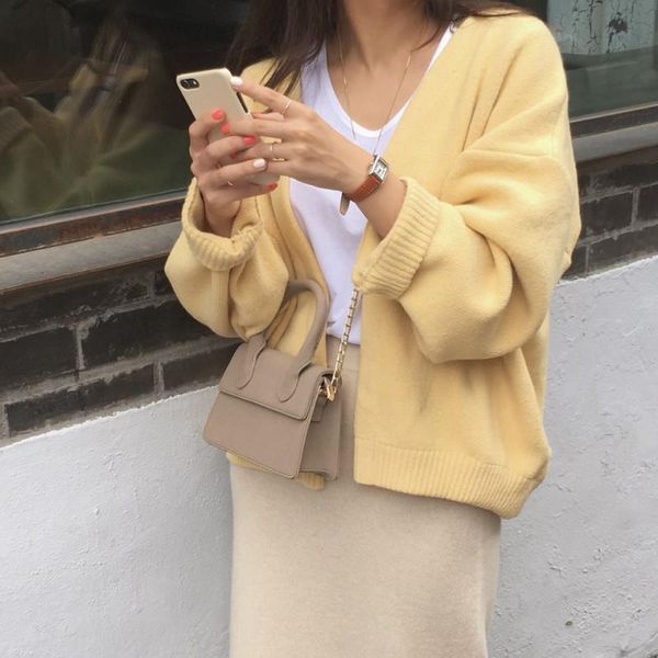 oversized autumn winter vintage womens sweater yellow cardigan single breasted long sleeve loose rabbit cashmere v957, White;black
oversized autumn winter vintage womens sweater yellow cardigan single breasted long sleeve loose rabbit cashmere v957, White;black
