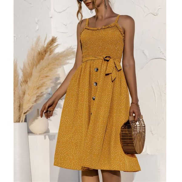 polka dot print button dress women summer spaghetti strap sashes a-line boho beach holiday elegant party girl chic dresses 2021 casual, Black;gray
polka dot print button dress women summer spaghetti strap sashes a-line boho beach holiday elegant party girl chic dresses 2021 casual, Black;gray