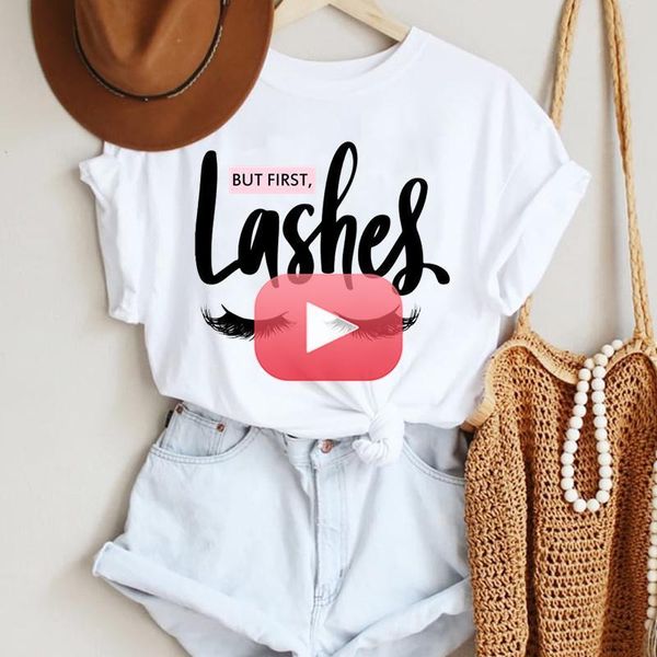 women's t-shirt 2021 women make up letter funny eye eyelash fashion cartoon summer lady print tee stylish t tshirts clothes, White
women's t-shirt 2021 women make up letter funny eye eyelash fashion cartoon summer lady print tee stylish t tshirts clothes, White