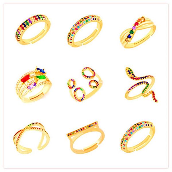 cluster rings rainbow cz snake bar wave different for women open colorful cubic zirconia gorgeous fashion simple jewelry, Golden;silver 
cluster rings rainbow cz snake bar wave different for women open colorful cubic zirconia gorgeous fashion simple jewelry, Golden;silver