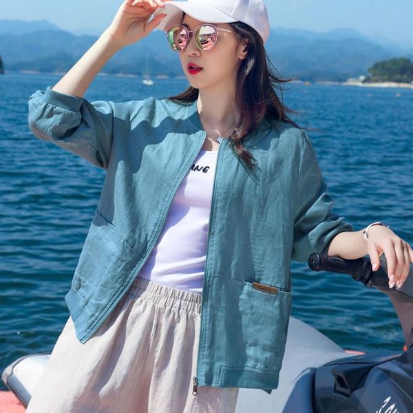 women's jackets 2021 women spring summer plus size casual baseball jacket lady soild zipper thin female elegant sun protection l99, Black;brown
women's jackets 2021 women spring summer plus size casual baseball jacket lady soild zipper thin female elegant sun protection l99, Black;brown