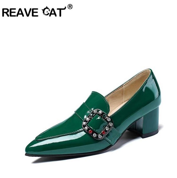 dress shoes reave cat pointed toe 5cm slip on pumps patent leather block square heel rhinestone buckle crystal office comfy size 45, Black
dress shoes reave cat pointed toe 5cm slip on pumps patent leather block square heel rhinestone buckle crystal office comfy size 45, Black
