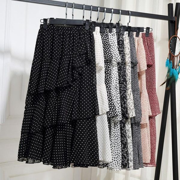 skirts floral chiffon skirt female long irregular women high waist summer jupe longue polka dot boho ruffles womens c5442, Black
skirts floral chiffon skirt female long irregular women high waist summer jupe longue polka dot boho ruffles womens c5442, Black