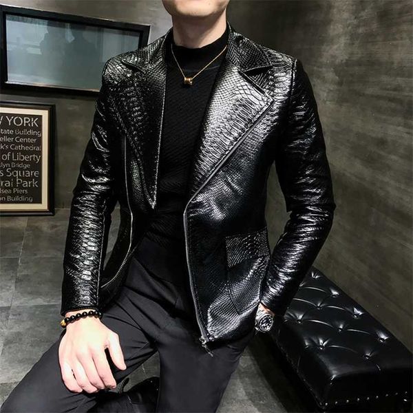 casual snake leather jacket coat men autumn design biker solid color pu leather jackets men british style men motorcycle vintage 211111, Black
casual snake leather jacket coat men autumn design biker solid color pu leather jackets men british style men motorcycle vintage 211111, Black