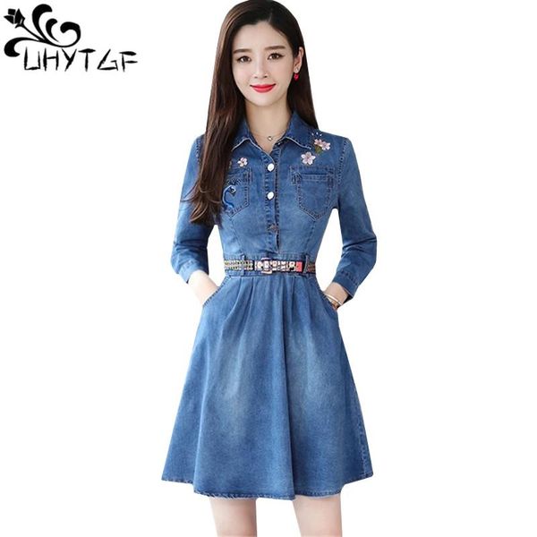 casual dresses uhytgf fashion spring autumn denim dress women embroidered elegant mini jeans female long sleeve bandage vestido 443, Black;gray
casual dresses uhytgf fashion spring autumn denim dress women embroidered elegant mini jeans female long sleeve bandage vestido 443, Black;gray