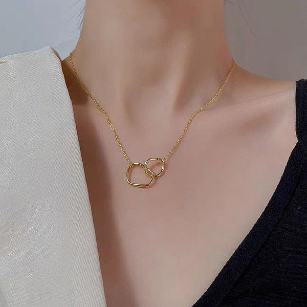pendant necklaces simple gold geometric double circle necklace for women minimalism design irregular clavicle chain jewelry, Silver
pendant necklaces simple gold geometric double circle necklace for women minimalism design irregular clavicle chain jewelry, Silver