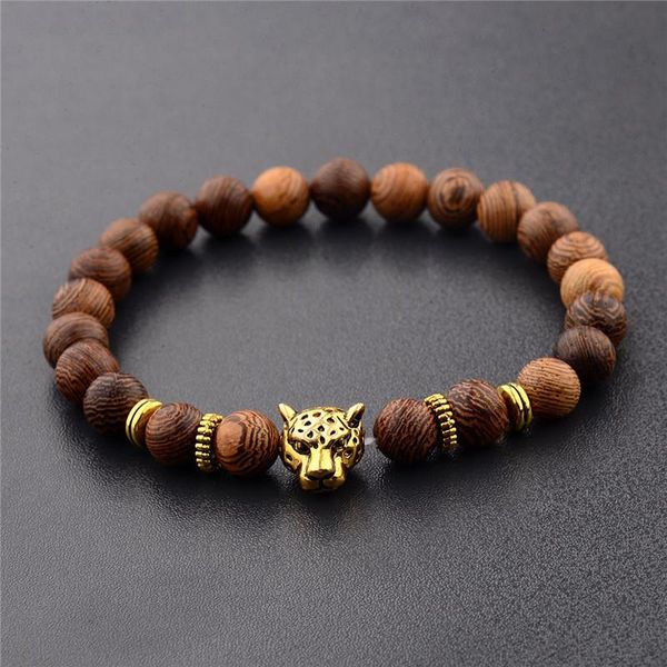 beaded, strands fashionable personality leopard head yoga chakra wood grain beaded bracelet, Black
beaded, strands fashionable personality leopard head yoga chakra wood grain beaded bracelet, Black