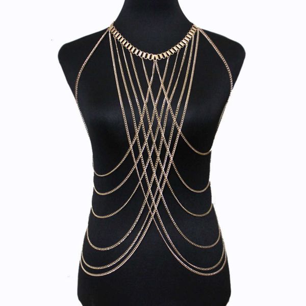 body chain jewelry fashion street po exaggerated double bikini body chain summer necklace, Silver
body chain jewelry fashion street po exaggerated double bikini body chain summer necklace, Silver