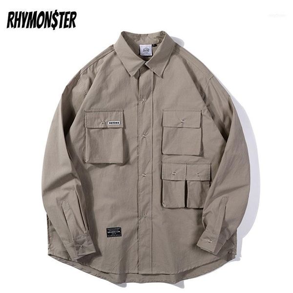 men's casual shirts rhymonster men chic solid color shirt 2021 mens hip hop button up long sleeve male korean designer 1, White;black
men's casual shirts rhymonster men chic solid color shirt 2021 mens hip hop button up long sleeve male korean designer 1, White;black