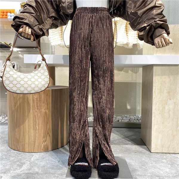 women's pants & capris brand original design bright silk vertical elastic waist straight tube slit 2021 retro loose hanging casual, Black;white
women's pants & capris brand original design bright silk vertical elastic waist straight tube slit 2021 retro loose hanging casual, Black;white