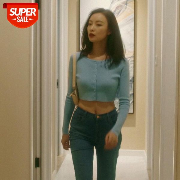 golden years zhu suosuo ni and slim short blue knitted bottoming shirt women #c796, White
golden years zhu suosuo ni and slim short blue knitted bottoming shirt women #c796, White