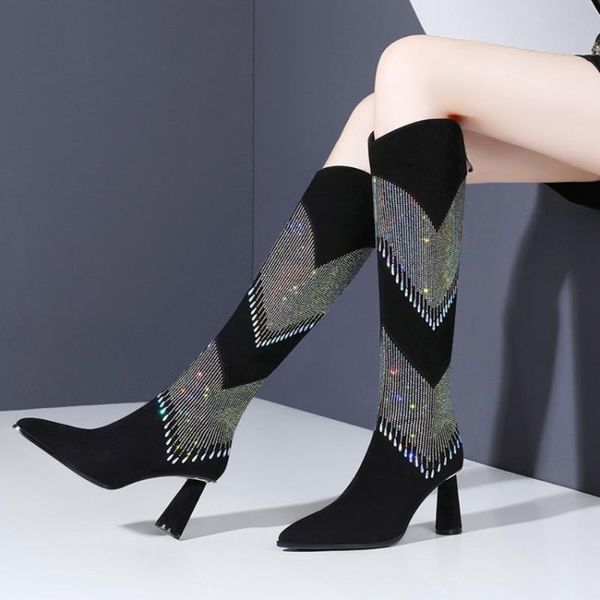 boots oeing womens suede leather rhinestones tassels bling knee thigh ankle stilettos luxury crystal pointed toe, Black
boots oeing womens suede leather rhinestones tassels bling knee thigh ankle stilettos luxury crystal pointed toe, Black