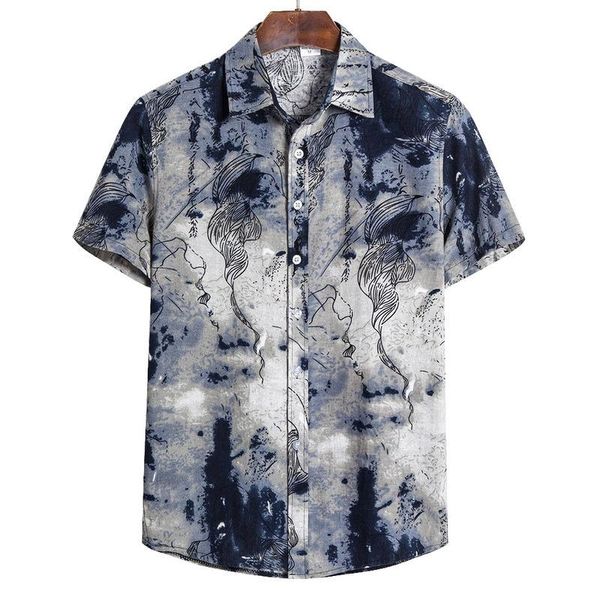 men 2021 summer shirt beach style printed hawaiian shirts casual short sleeve turn down collar blouses camisa homme men's, White;black
men 2021 summer shirt beach style printed hawaiian shirts casual short sleeve turn down collar blouses camisa homme men's, White;black